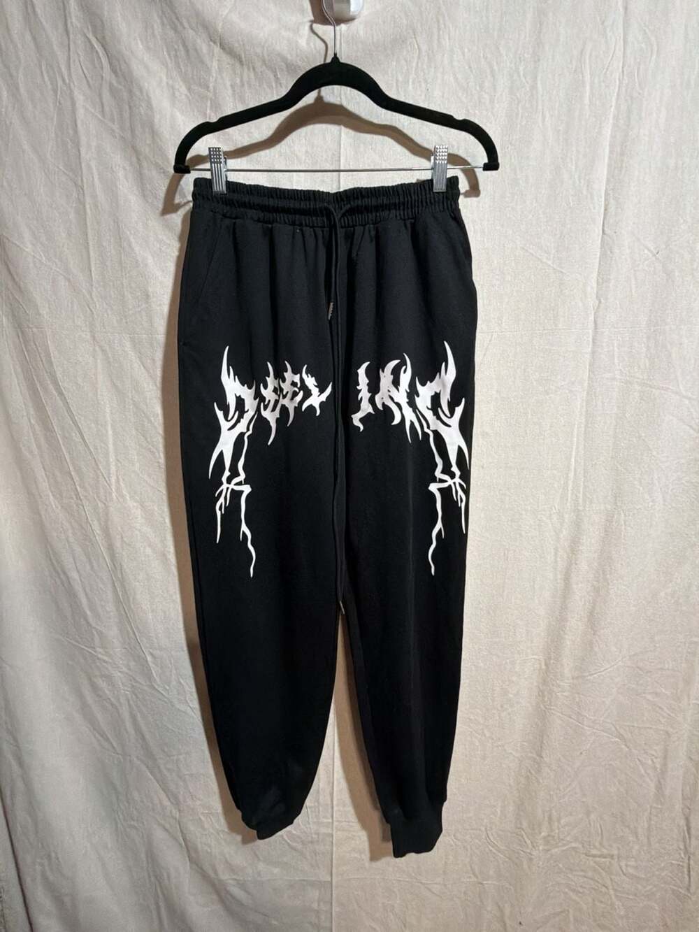 SHEIN Men's Gothic Letter Graphic Print Casual Drawstring Sweatpants Joggers S B